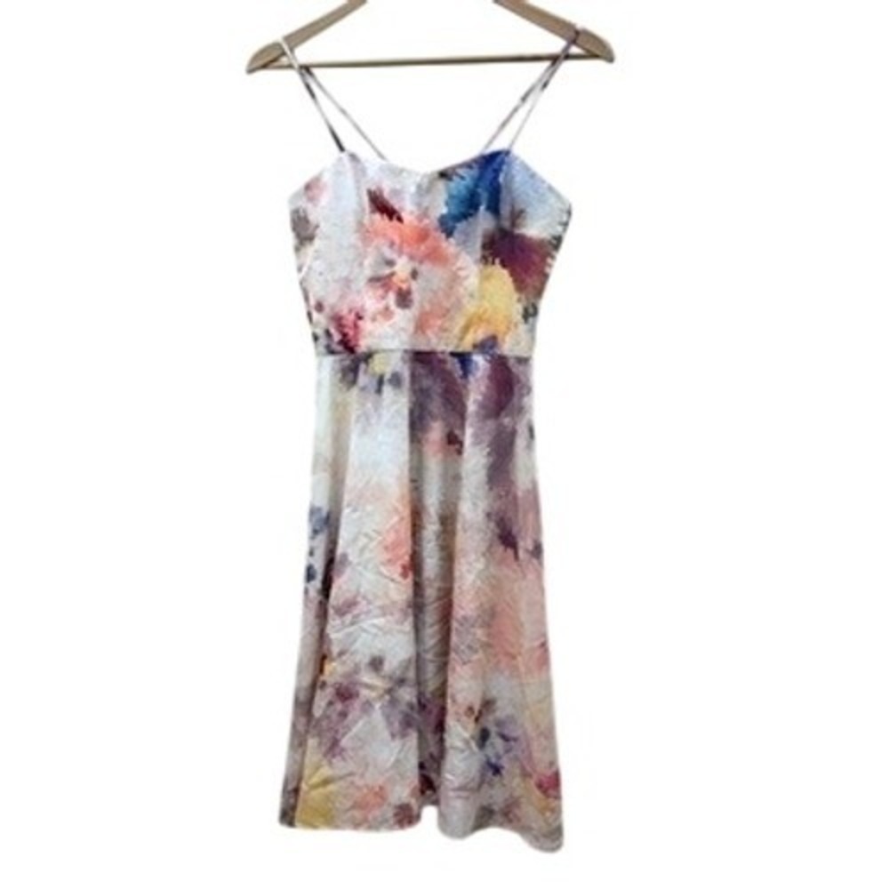 Floral Sleeveless Dress Sz 4 Multicolor Summer Cute Pastel Cottage Fit and Flare